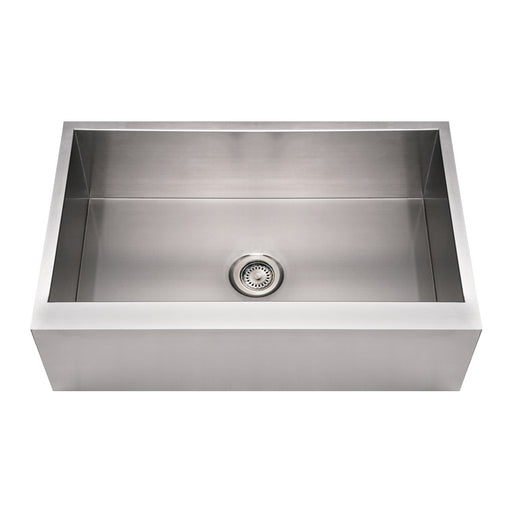 Whitehaus WHNCMAP3321 Noah's 33" Commercial Single Bowl 16 Gauge Front Apron Kitchen Sink - Brushed Stainless Steel
