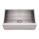 Whitehaus WHNCMAP3321 Noah's 33" Commercial Single Bowl 16 Gauge Front Apron Kitchen Sink - Brushed Stainless Steel