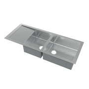 Whitehaus WHNCMD5221 Noah's 51-1/2" Reversible Commercial Double Bowl 16 Gauge Undermount Kitchen Sink - Brushed Stainless Steel