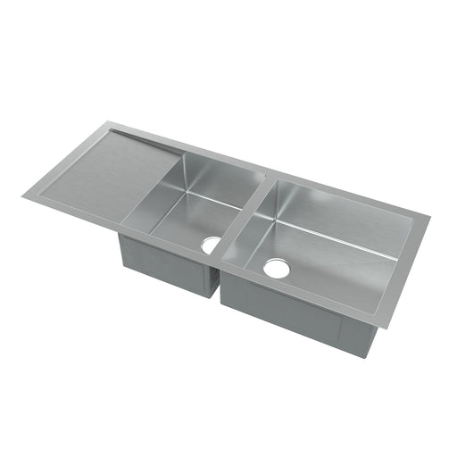 Whitehaus WHNCMD5221 Noah's 51-1/2" Reversible Commercial Double Bowl 16 Gauge Undermount Kitchen Sink - Brushed Stainless Steel