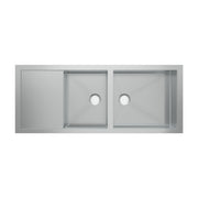 Whitehaus WHNCMD5221 Noah's 51-1/2" Reversible Commercial Double Bowl 16 Gauge Undermount Kitchen Sink - Brushed Stainless Steel