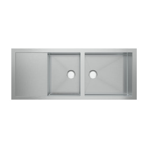Whitehaus WHNCMD5221 Noah's 51-1/2" Reversible Commercial Double Bowl 16 Gauge Undermount Kitchen Sink - Brushed Stainless Steel