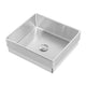 Whitehaus WHNPL1577-BSS Noah Plus 15-3/4" Square 18 Gauge Semi-Recessed Bathroom Sink Set - Brushed Stainless Steel