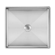 Whitehaus WHNPL1577-BSS Noah Plus 15-3/4" Square 18 Gauge Semi-Recessed Bathroom Sink Set - Brushed Stainless Steel