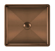 Whitehaus WHNPL1577-CO Noah Plus 15-3/4" Square 18 Gauge Semi-Recessed Bathroom Sink Set - Copper