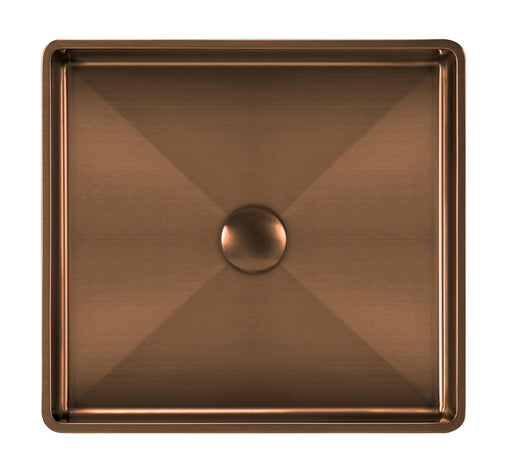 Whitehaus WHNPL1577-CO Noah Plus 15-3/4" Square 18 Gauge Semi-Recessed Bathroom Sink Set - Copper