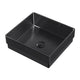 Whitehaus WHNPL1577-MBLK Noah Plus 15-3/4" Square 18 Gauge Semi-Recessed Bathroom Sink Set - Matte Black