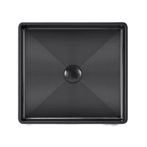 Whitehaus WHNPL1577-MBLK Noah Plus 15-3/4" Square 18 Gauge Semi-Recessed Bathroom Sink Set - Matte Black