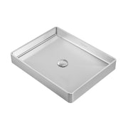Whitehaus WHNPL1578-BSS Noah Plus 20-1/2" Rectangular 18 Gauge Above Mount Bathroom Sink Set - Brushed Stainless Steel