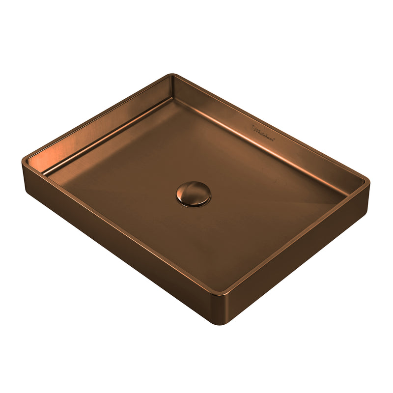 Whitehaus WHNPL1578-CO Noah Plus 20-1/2" Rectangular 18 Gauge Above Mount Bathroom Sink Set - Copper