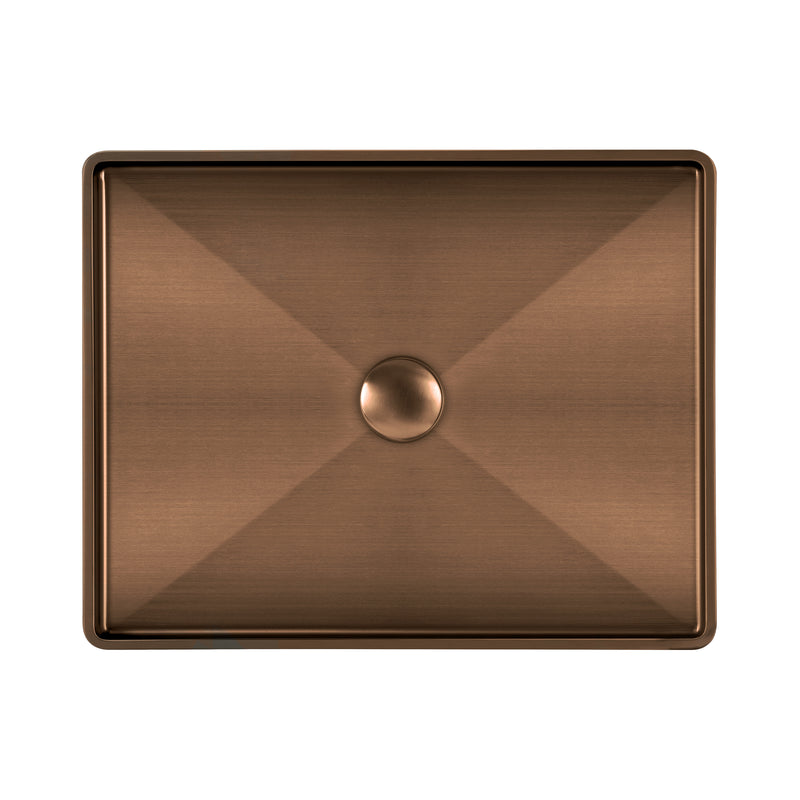 Whitehaus WHNPL1578-CO Noah Plus 20-1/2" Rectangular 18 Gauge Above Mount Bathroom Sink Set - Copper