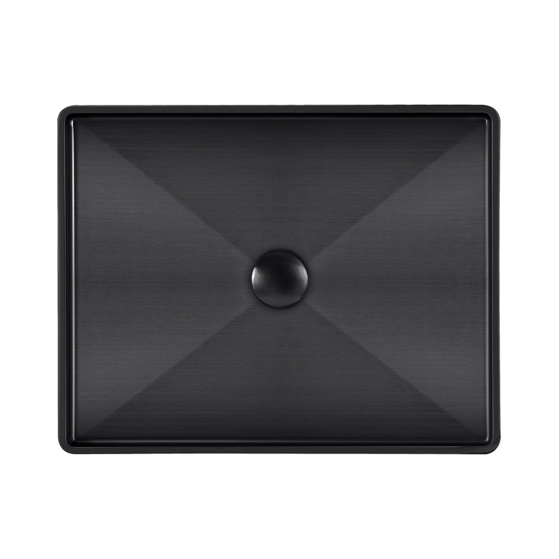 Whitehaus WHNPL1578-MBLK Noah Plus 20-1/2" Rectangular 18 Gauge Above Mount Bathroom Sink Set - Matte Black