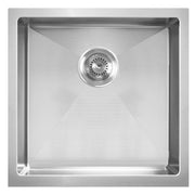 Whitehaus WHNPL1818-BSS Noah Plus 17-3/4" Single Bowl 16 Gauge Linen Textured Dual-Mount Kitchen Sink Set - Brushed Stainless Steel
