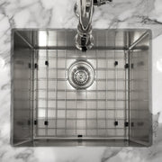 Whitehaus WHNPL1818-BSS Noah Plus 17-3/4" Single Bowl 16 Gauge Linen Textured Dual-Mount Kitchen Sink Set - Brushed Stainless Steel