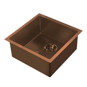 Whitehaus WHNPL1818-CO Noah Plus 17-3/4" Single Bowl 16 Gauge Linen Textured Dual-Mount Kitchen Sink Set - Copper