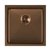 Whitehaus WHNPL1818-CO Noah Plus 17-3/4" Single Bowl 16 Gauge Linen Textured Dual-Mount Kitchen Sink Set - Copper