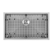 Whitehaus WHNPL2718-BSS Noah Plus 27" Single Bowl 16 Gauge Dual-Mount Kitchen Sink Set - Brushed Stainless Steel