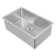Whitehaus WHNPL2918-BSS Noah Plus 29" Single Bowl 16 Gauge Linen Textured Dual-Mount Kitchen Sink Set - Brushed Stainless Steel