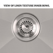 Whitehaus WHNPL2918-BSS Noah Plus 29" Single Bowl 16 Gauge Linen Textured Dual-Mount Kitchen Sink Set - Brushed Stainless Steel