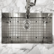 Whitehaus WHNPL2918-BSS Noah Plus 29" Single Bowl 16 Gauge Linen Textured Dual-Mount Kitchen Sink Set - Brushed Stainless Steel