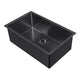 Whitehaus WHNPL2918-MBLK Noah Plus 29" Single Bowl 16 Gauge Linen Textured Dual-Mount Kitchen Sink Set - Matte Black