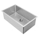 Whitehaus WHNPL3018-BSS Noah Plus 30" Single Bowl 16 Gauge Dual-Mount Kitchen Sink Set - Brushed Stainless Steel