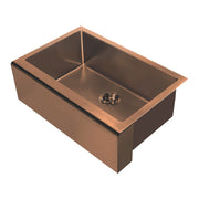 Whitehaus WHNPL3020-CO Noah Plus 30" Single Bowl 16 Gauge Undermount Front Apron Kitchen Sink Set - Copper