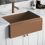 Whitehaus WHNPL3020-CO Noah Plus 30" Single Bowl 16 Gauge Undermount Front Apron Kitchen Sink Set - Copper