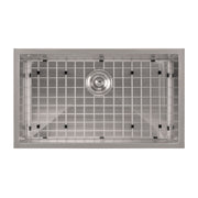 Whitehaus WHNPL3318-BSS Noah Plus 33" Single Bowl 16 Gauge Dual-Mount Kitchen Sink Set - Brushed Stainless Steel