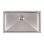 Whitehaus WHNPL3318-BSS Noah Plus 33" Single Bowl 16 Gauge Dual-Mount Kitchen Sink Set - Brushed Stainless Steel