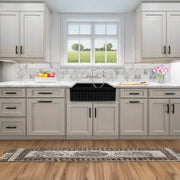 Whitehaus WHQ330-BLACK Quatro Alcove 30" Reversible Fireclay Front Apron Kitchen Sink - Black