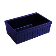 Whitehaus WHQ330-BLUE Quatro Alcove 30" Reversible Fireclay Front Apron Kitchen Sink - Sapphire Blue