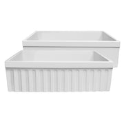 Whitehaus WHQ330-WHITE Quatro Alcove 30" Reversible Fireclay Front Apron Kitchen Sink - White