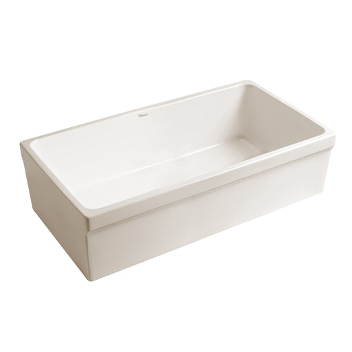 Whitehaus WHQ536-BISCUIT Quatro Alcove 36" Reversible Fireclay Front Apron Kitchen Sink - Biscuit