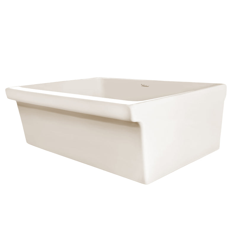 Whitehaus WHQ536-BISCUIT Quatro Alcove 36" Reversible Fireclay Front Apron Kitchen Sink - Biscuit