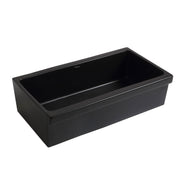 Whitehaus WHQ536-BLACK Quatro Alcove 36" Reversible Fireclay Front Apron Kitchen Sink - Black