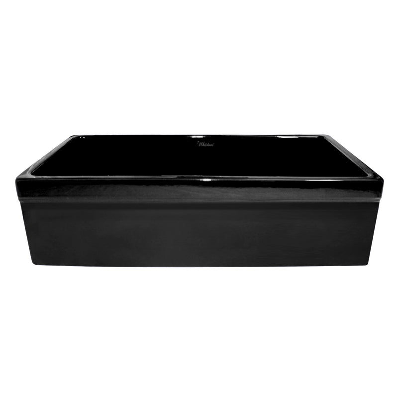 Whitehaus WHQ536-BLACK Quatro Alcove 36" Reversible Fireclay Front Apron Kitchen Sink - Black