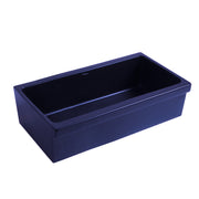 Whitehaus WHQ536-BLUE Quatro Alcove 36" Reversible Fireclay Front Apron Kitchen Sink - Sapphire Blue