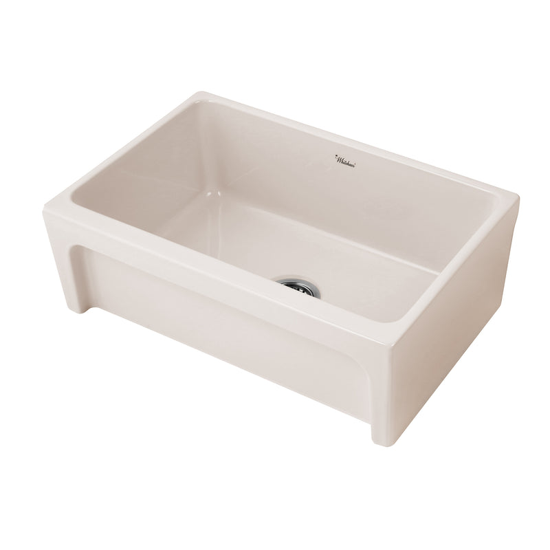 Whitehaus WHQ5530-BISCUIT Glencove 30" Reversible Fireclay Front Apron Kitchen Sink - Biscuit