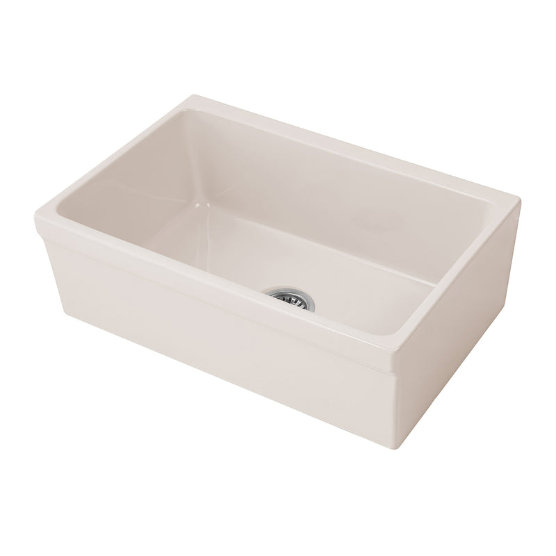 Whitehaus WHQ5530-BISCUIT Glencove 30" Reversible Fireclay Front Apron Kitchen Sink - Biscuit