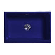 Whitehaus WHQ5530-BLUE Glencove 30" Reversible Fireclay Front Apron Kitchen Sink - Sapphire Blue