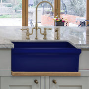 Whitehaus WHQ5530-BLUE Glencove 30" Reversible Fireclay Front Apron Kitchen Sink - Sapphire Blue