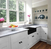 Whitehaus WHQ5530-M-BLACK Glencove 30" Reversible Fireclay Front Apron Kitchen Sink - Matte Black