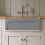 Whitehaus WHQ5530-M-CEMENT Glencove 30" Reversible Fireclay Front Apron Kitchen Sink - Matte Cement