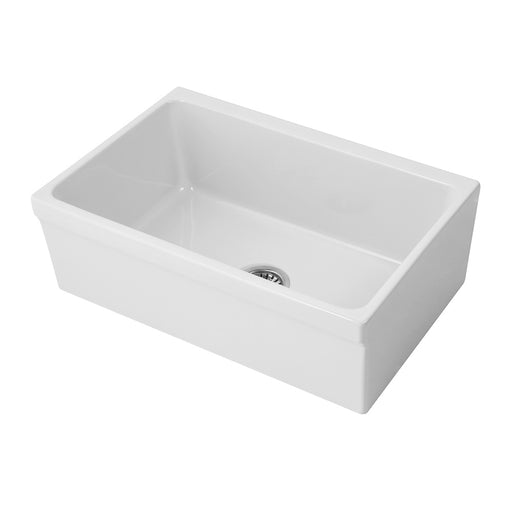 Whitehaus WHQ5530-WHITE Glencove 30" Reversible Fireclay Front Apron Kitchen Sink - White