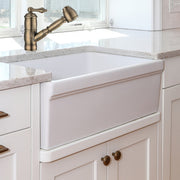 Whitehaus WHQ5530-WHITE Glencove 30" Reversible Fireclay Front Apron Kitchen Sink - White