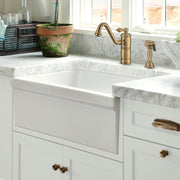 Whitehaus WHQ5530-WHITE Glencove 30" Reversible Fireclay Front Apron Kitchen Sink - White