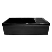 Whitehaus WHQD540-BLACK Quatro Alcove 36" Reversible Fireclay Front Apron Kitchen Sink with Drainboard - Black