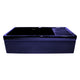 Whitehaus WHQD540-BLUE Quatro Alcove 36" Reversible Fireclay Front Apron Kitchen Sink with Drainboard - Sapphire Blue