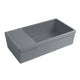 Whitehaus WHQD540-M-CEMENT Quatro Alcove 36" Reversible Fireclay Front Apron Kitchen Sink with Drainboard - Matte Cement
